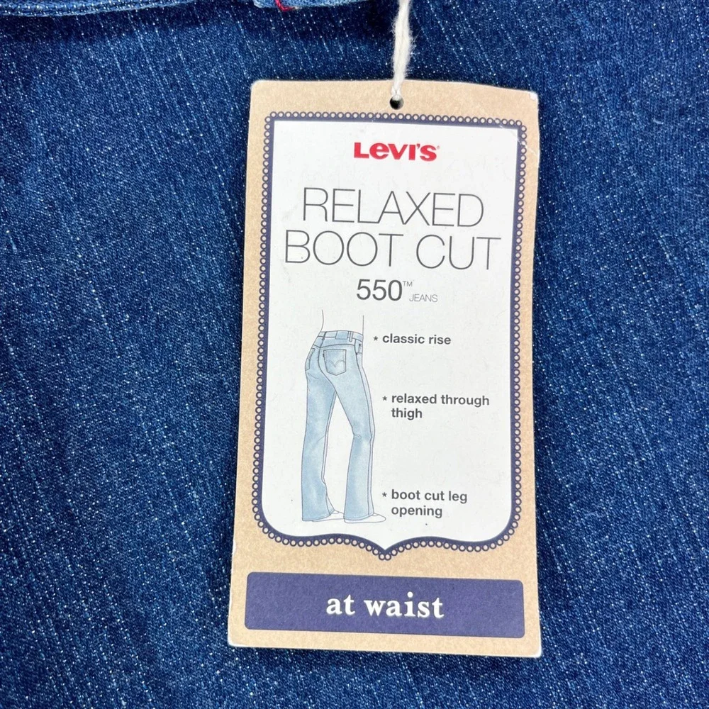New Vintage Deadstock Levi 550 Relaxed Bootcut Jeans Women 14 Long Dark Wash‎